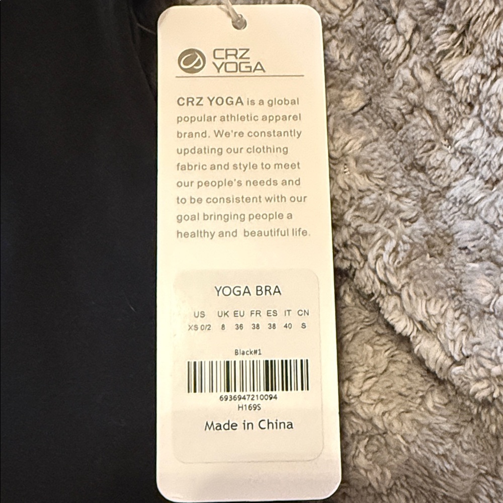 🖤 CRZ Yoga Women’s High Neck Longline Yoga Bra Black Size XS NWT - Picture 2 of 4
